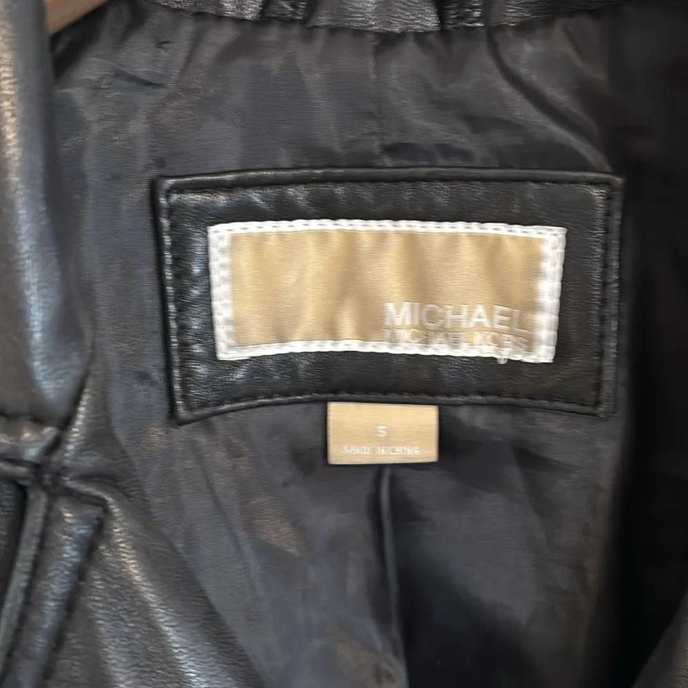 Michae Kors Leather Moto Jacket - Picture 4 of 7
